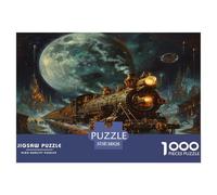 Train de rêve Puzzles Divertissement Créatif Activités Familiales Stimulantes 1000 Stukjes Train à Vapeur Casse-tête Qualité Premium pour Adultes 38x26cm/1000pcs