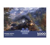 Train de rêve Puzzles Jeu De Puzzle Activités Familiales Stimulantes 1000 Pieces Train à Vapeur Puzzles Classiques Qualité Premium pour Adultes 38x26cm/1000pcs