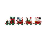 Train Déco Bois ""Personnages de Noël"" 22cm Rouge