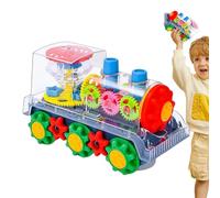 Train d'engrenages électrique - Moteur à Engrenages Transparent, lumières LED Musicales | Train Robuste, électrique coloré pour garçons Filles et Amusant interactif pour Jouer à la Maison