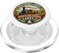 Train d'époque 1827 du Baltimore and Ohio Railroad PopSockets PopGrip pour MagSafe