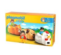 Train Des Animaux - PLAYMOBIL 1.2.3 - Comprend 3 personnages et 3 wagons en forme d'animaux