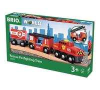 Train des Pompiers BRIO - Circuit de train en bois - Ravensburger - Mixte dès 3 ans - 33844