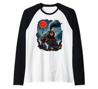 Train d'halloween Effrayant Citrouille Lune Nuit hantée Manche Raglan