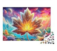 Train d'hiver 1000 Piece Recycled Cardboard Art des Feuilles d'automne Puzzle Lovers Brain Training Indoor Leisure Gift Anniversary Housewarming Present for Puzzle Fans 52x38cm/1000pcs
