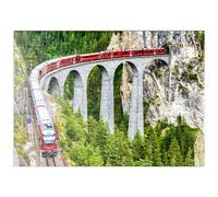 Train du Glacier Bernina-Express sur Le viaduc terrestre des Alpes suisses - Puzzle 1000 pièces Premium 52x38CM