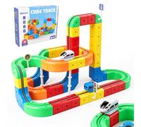 Train électrique Cube Track 92 pièces - Kit de trains électriques à faire soi-même - Avec défendre la gravité - Dispositions 3D - Cadeau électrique