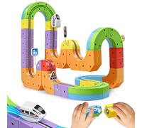 Train Électrique Enfant - Circuit Cube Track avec 3D Rail Magique, Jeu de Construction STEM pour Garçons et Filles 3 Ans+ (Design Anti-Gravité) (Édition Gravity (48 pièces / 34 Circuits))