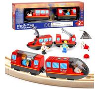 Train Électrique Enfant, Jouets De Train Magnétique pour Voie Ferrée en Bois Compatible avec Thomas, Brio, Chuggington, pour dès 3 Ans