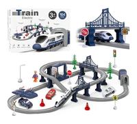 Train Électrique Enfant Train Electrique 104 PCS Circuit Flexible Jouets Imaginatifs
