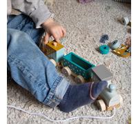 Kindsgut Petit Train en Bois et Cubes de Construction
