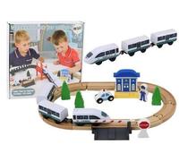 Train en bois avec accessoires