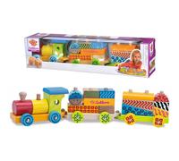 Train en bois coloré