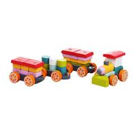 Train en bois Cubika avec trois wagons
