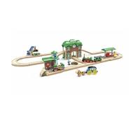 Hape Retro Wooden Train Set With Station Multicolore Enfants