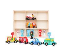 Train en Bois pour,Voiture Magnétique d'apprentissage | Set De Véhicules - pour l'École Maternelle, la Maison, la Salle de Classe, la Garderie en Intérieur, Les Garçons et Les Filles de 3 Ans