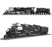 Train Ensemble de Blocs de Construction, 1608 Pièces BIGBOY Train Locomotive à Vapeur Rétro avec Rails, Modèle de Véhicule de Transport de Marchandises en Ville, Jouet pour Adolescents