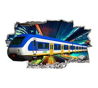 Train Express Vitesse Transport Stickers Muraux Sticker Vinyle Chambre 3D Stickers Muraux Personnalisés 60X90CM