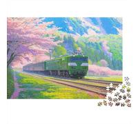 Train Fascinant Casse-tête 1000 Pièces avec Emboîtement Parfait, Grand Puzzle Le Train Sakurapuzzle De Détente pour La Décoration Murale DIY, Secret Santa Original 38x26cm/1000pcs