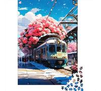 Train Fleurs Gare Puzzle 1000 Pièces pour Famille Loisir