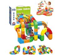 Train Fusion Track Sets, itinéraire de Train 3D avec Cubes à mélanger et Assortir, Jouet de Construction pour garçons et Filles 123PCS