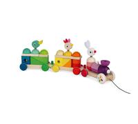 Janod – Train géant Zigolos – Jouet en bois multicolore – 12 mois-3 ans