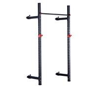 Train Hard Power Rack Half Rack Wall Rack Support mural avec barre de traction, extensible avec compartiments d'urgence, barres Dip et bras Jammer, charge maximale de 350 kg