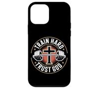 Train Hard Trust God Musculation Foi Chretienne Coque pour iPhone 12 Mini