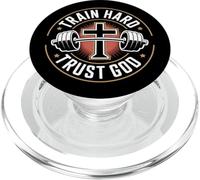 Train Hard Trust God Musculation Foi Chretienne PopSockets PopGrip pour MagSafe
