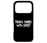 Train Hard, Win Easy Déclaration de Fitness Humoristique Coque pour iPhone 17 Pro