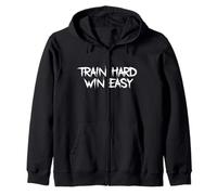 Train Hard, Win Easy Déclaration de Fitness Humoristique Sweat à Capuche