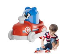 Train jouet - Matériau plastique durable de haute qualité, équipement amusant de niveau professionnel, véhicule avec ours pull-back Press To Go, protection du jeu avancée