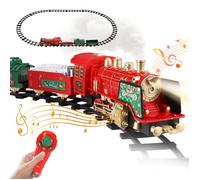 Train Jouet pour Enfants, Train Électrique de Noël avec Fumée, Lumières et Sons, Train à Vapeur avec Wagons, Cadeau pour Noël