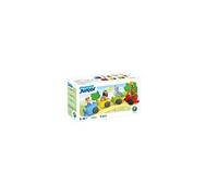 Train Junior 72084 - Capot bleu - Animaux Zèbre Girafe Chien - 4 wagons