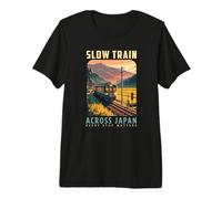 Train Lent à Travers Le Japon Rétro Voyage en Train ferroviaire T-Shirt Haut de Gamme
