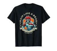 Train Like a Beast Fighter MMA Arts Martiaux Boxe Design T-Shirt