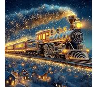 Train Merveilles Hivernales Puzzle 200 Pièces Adultes, 28x28cm DIY Puzzle Impossible Jeu de Création et Logique, Puzzles Classiques pour Adultes et Enfants de 12 Ans et Plus
