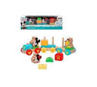 Woomax Mickey Y Minnie Wooden Train 14 Pieces Multicolore 18 Months Enfants