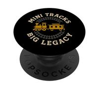 Train Miniature Grandpa Railroad Hobby Steam Engine Layout Build PopSockets PopGrip Adhésif