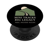 Train Miniature Grandpa Railroad Hobby Steam Engine Layout Build PopSockets PopGrip Adhésif