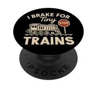Train Miniature Grandpa Railroad Hobby Steam Engine Layout Build PopSockets PopGrip Adhésif