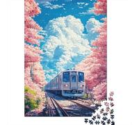Train Nuage Arbre Puzzle, 1000 Pièces Jeu Difficile pour Adultes | 70x50cm Carton, Passe-temps Intellectuel, Cadeau Réunion, Interaction Familiale, Assemblage Facile