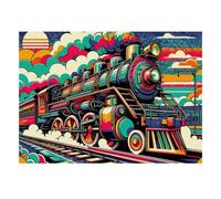 Train Nuages Soleil 1000 Pièces Mini Puzzle pour Adolescents Relaxant | 70x50cm Papier Amateurs D'art Décoration De La Maison Découpe Précise Cadeau D'anniversaire