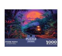 Train Nuit étoilée 1000 Pièces Puzzle pour Enfants À Partir De 14 Ans, Parfait pour Les Amateurs De Puzzles, Cadeau d'anniversaire, Jeux Éduchatif, Qualité Premium 38x26cm/1000pcs