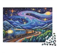 Train Nuit étoilée Puzzle 1000 Pièces avec Clic Parfait,Ensemble De Casse-tête en Puzzle Puzzle De Développement Cognitif pour Une Activité Intergénérationnelle,Passion Nature Et Faune 38x26cm/1000p