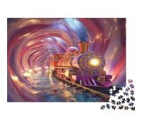 Train Nuit étoilée Puzzle 1000 Pièces avec Clic Parfait, Puzzles De Casse-tête défi De Jeu Éduchatif pour Un Passe-Temps pour Adulte, Cadeau Original Adulte 52x38cm/1000pcs