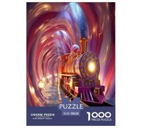 Train Nuit étoilée Puzzles 1000 Pieces Cadeau Unique Jeu Éduchatif Challenge Toy À De Qualité Supérieure Peinture Art pour Adultes Et Enfants 38x26cm/1000pcs