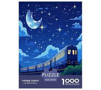 Train Nuit étoilée Puzzles 1000 Pieces Cadeau Unique Jeu Éduchatif Défi Jouet À De Qualité Supérieure Peinture Art pour Adultes Enfants 70x50cm/1000pcs
