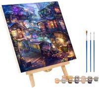 Train Peinture Numero Adulte, Architecture Peinture par Numero Adulte, DIY Activité Manuelle Adultes, Paint by Numbers Kits for Adults avec Pinceaux et Acrylique, Décoration Maison 80x110cm J-4721