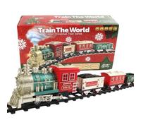 Train pour Sapin de Noël Ensemble de 18 pièces sous Le Sapin avec lumières | Tunnel Ferroviaire Rails Voie Locomotive et Train Jouet Pour Élèves De Maternelle, Garçons, Filles,